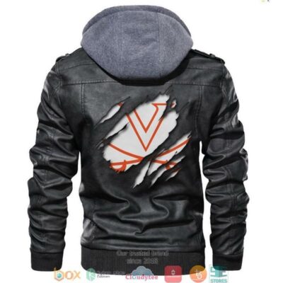 Virginia Cavaliers NCAA Black Motorcycle Leather Jacket LJ2829