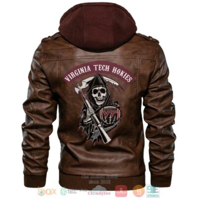 Virginia Tech Hokies NCAA Football Sons Of Anarchy Brown Leather Jacket LJ2837