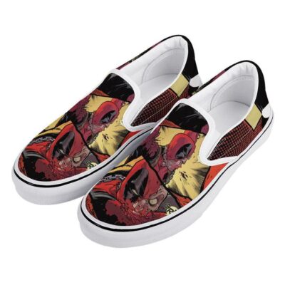 Wade Wilson Slip-On Shoes Low Top Sneaker For Fans 1 Wade Wilson Slip On Shoes Low Top Sneaker For Fans 1