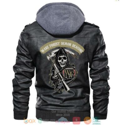 Wake Forest Demon Deacons NCAA Football Sons Of Anarchy Black Leather Jacket LJ2904
