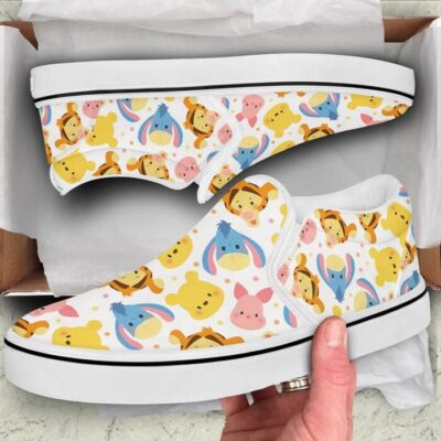 Winnie The Pooh & Friends Chibi Patterns Disney Graphic Cartoon Unisex Slip On Low Top Canvas Shoes 2 Winnie The Pooh Friends Chibi Patterns Disney Graphic Cartoon Unisex Slip On Low Top Canvas Shoes 2