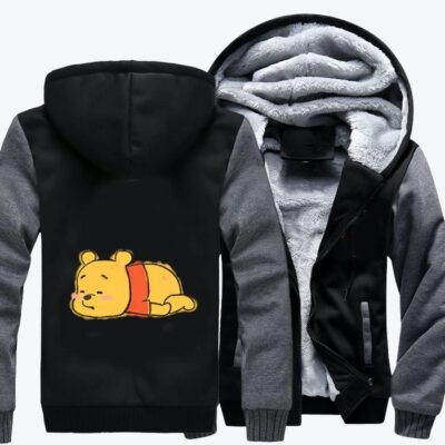 A Sleeping Pooh Winnie the Pooh Fleece Zip Hoodie Jacket 2