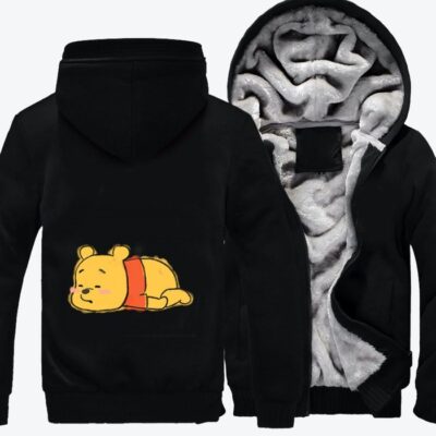 A Sleeping Pooh Winnie the Pooh Fleece Zip Hoodie Jacket 3