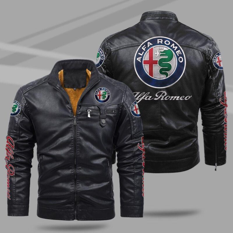 Alfa Romeo Fleece Leather Jacket TFLJ026