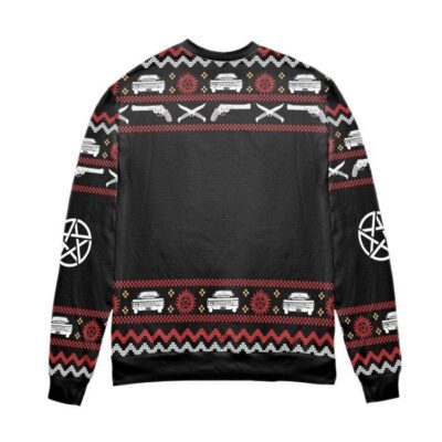 All I Want For Christmas Is Dean Winchester Supernatural Ugly Christmas Sweater Black 2