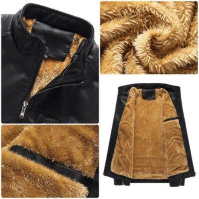 BMW Fleece Leather Jacket CFLJ051 3