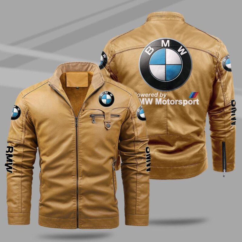 BMW Fleece Leather Jacket TFLJ017 1