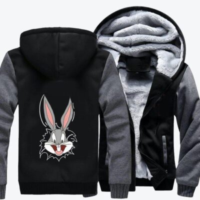 Bugs Bunny What Is Up Doc Looney Tunes Fleece Zip Hoodie Jacket 2 Bugs Bunny What Is Up Doc Looney Tunes Fleece Zip Hoodie Jacket 2