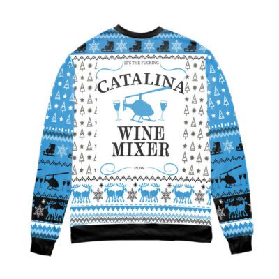 Catalina Wine Mixer Reindeer Snowflake Pattern Ugly Christmas Sweater 2