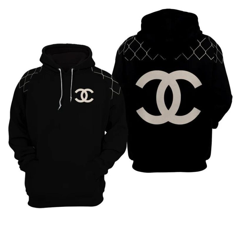 Chanel Black Unisex Hoodie For Men Women Luxury Pullover NH081