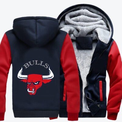 Chicago Bulls Basketball Fleece Zip Hoodie Jacket 1