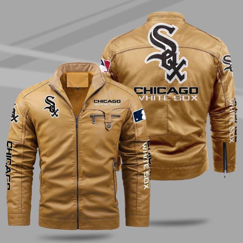 Chicago White Sox Fleece Leather Jacket CFLJ039