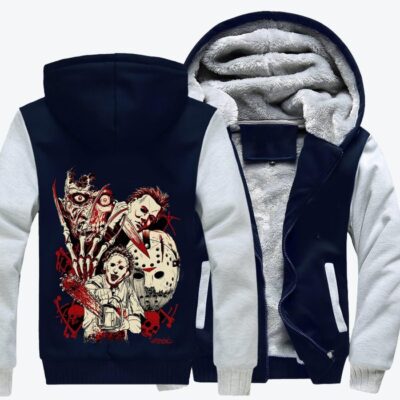 Clas Sick Slashers Horror Film Fleece Zip Hoodie Jacket