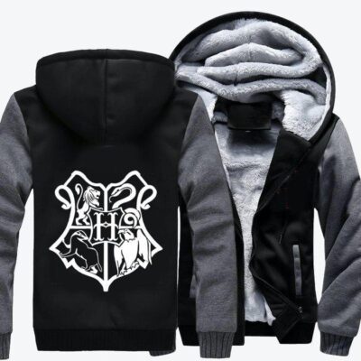 Coat Of Arms Of Hogwarts Harry Potter Fleece Zip Hoodie Jacket 2
