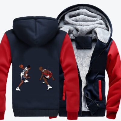 Crosses Over Michael Jordan Basketball Fleece Zip Hoodie Jacket 1