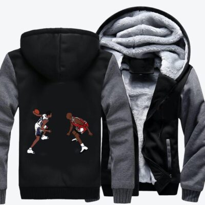 Crosses Over Michael Jordan Basketball Fleece Zip Hoodie Jacket 2