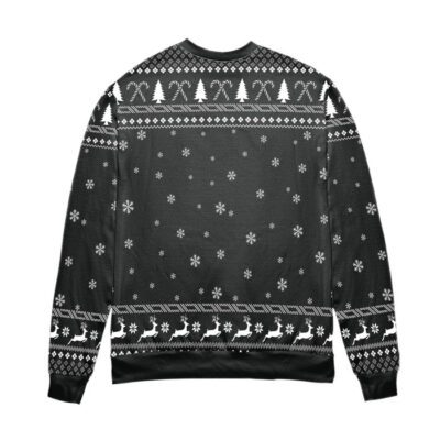 Dear Santa Tommy Want Wingy Snowflake Pattern Ugly Christmas Sweater Black 2