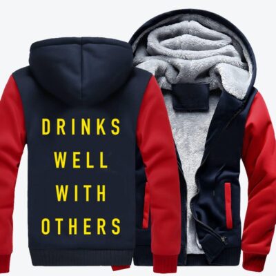 Drinks Well With Others Beer Fleece Zip Hoodie Jacket 1