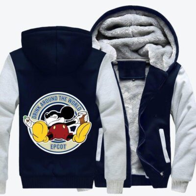 Drunk Mickey Beer Fleece Zip Hoodie Jacket