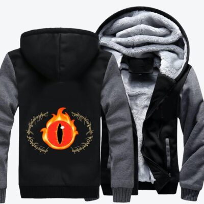 Eye Of Sauron Lord Of The Rings Fleece Zip Hoodie Jacket 2