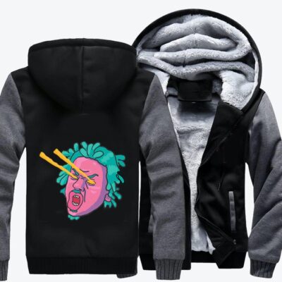 Eyes Emitting Lasers Hip hop Fleece Zip Hoodie Jacket 2