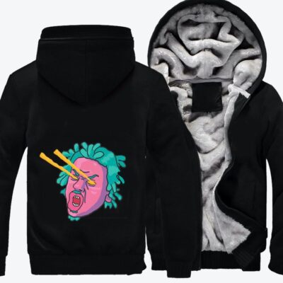 Eyes Emitting Lasers Hip hop Fleece Zip Hoodie Jacket 3
