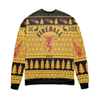 Fireball Whisky Pine Tree Zigzag Pattern Ugly Christmas Sweater 1 Fireball Whisky Pine Tree Zigzag Pattern Ugly Christmas Sweater 1