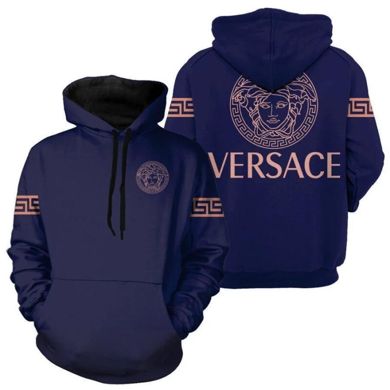 Gianni Versace Purple Unisex Hoodie For Men Women Luxury Pullover NH073