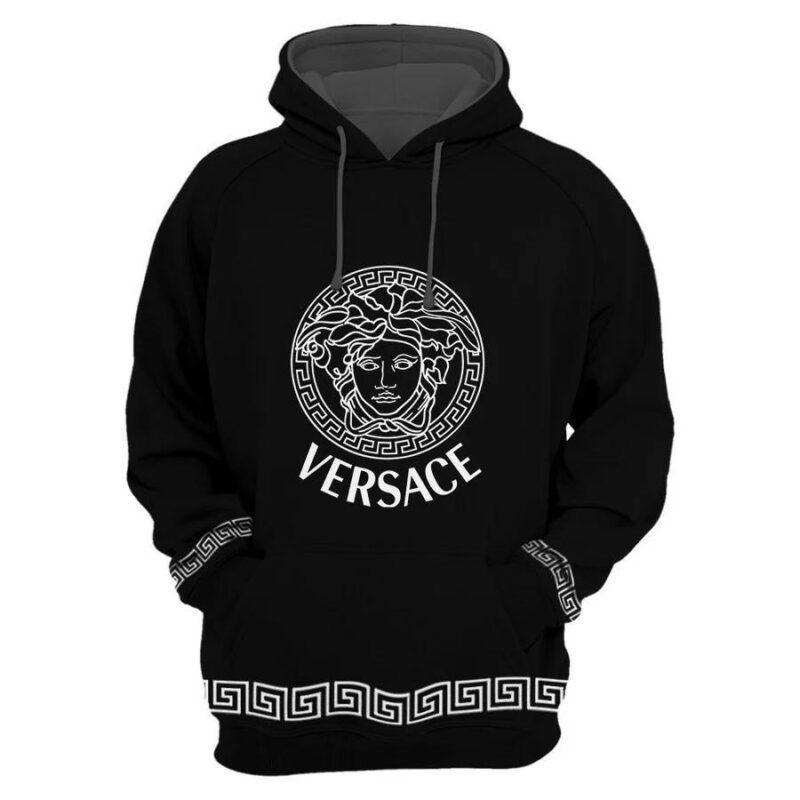 Gianni Versace White Black Unisex Hoodie For Men Women Luxury Pullover NH067