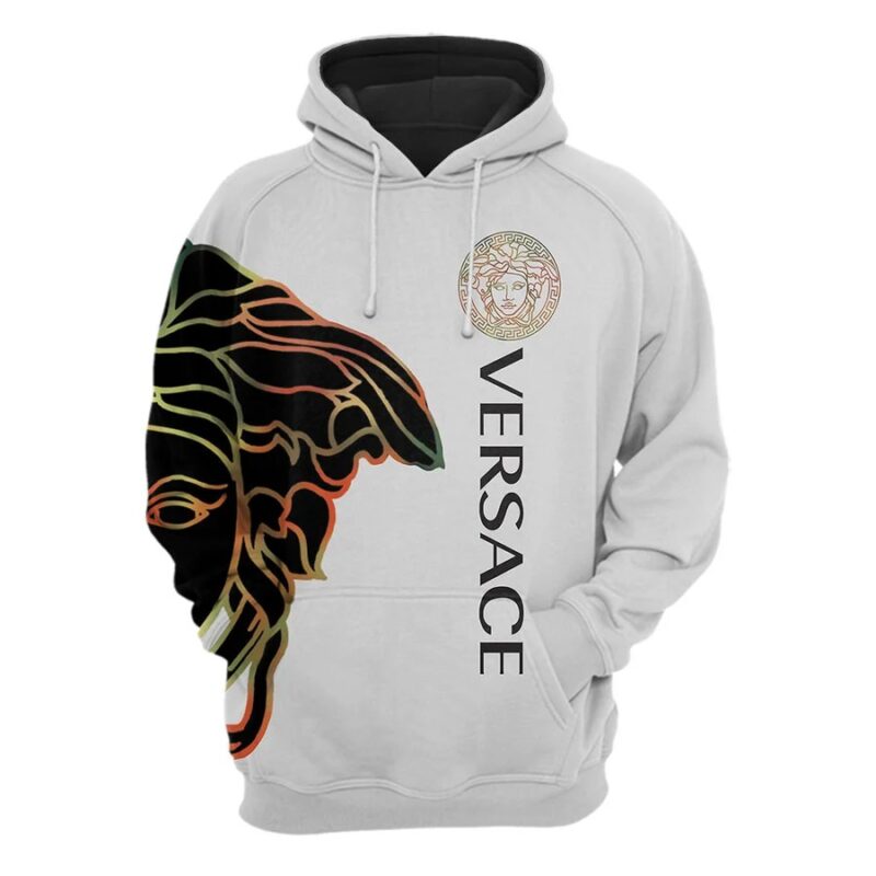 Gianni Versace White Unisex Hoodie For Men Women Luxury Pullover NH054