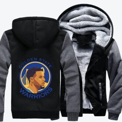 Golden State Warriors Stephen Curry Basketball Fleece Zip Hoodie Jacket 2