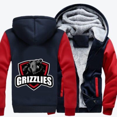 Grizzlies Bear Vancouver Grizzlies Basketball Fleece Zip Hoodie Jacket 1