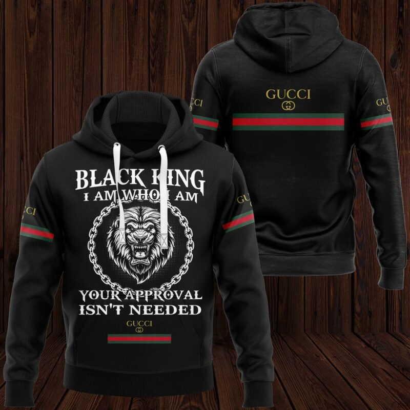 Gucci Black King Unisex Hoodie For Men Women Luxury Pullover NH314