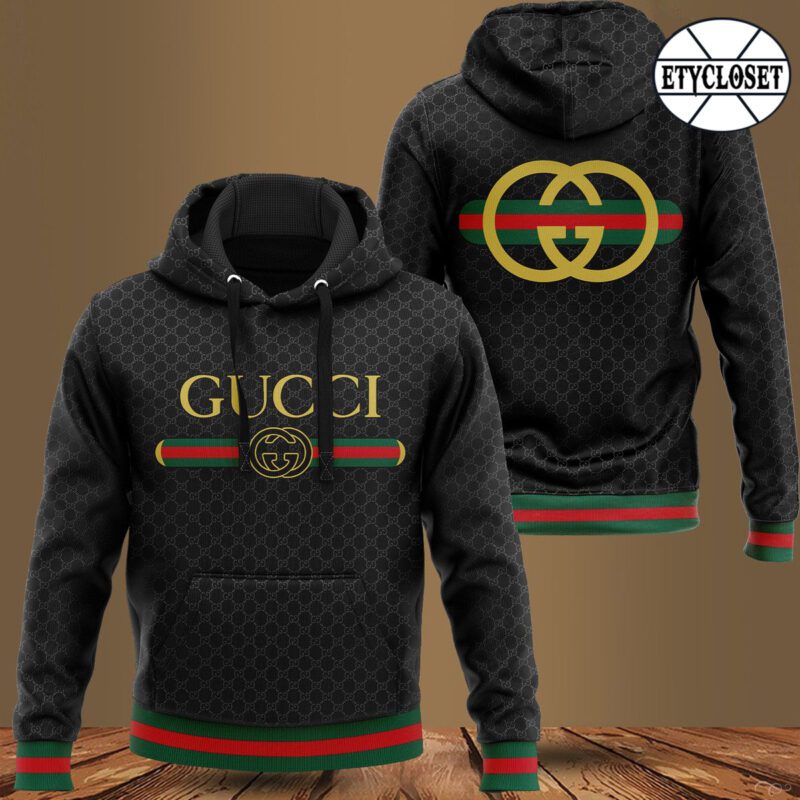 Gucci Black Unisex Hoodie For Men Women Luxury Pullover NH140