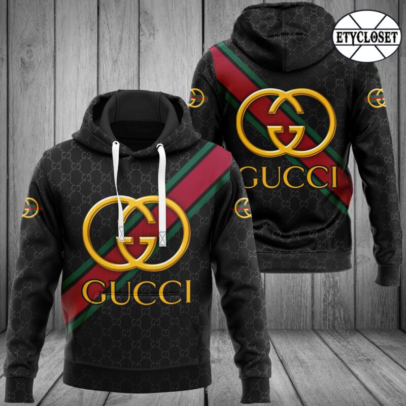 Gucci Black Unisex Hoodie For Men Women Luxury Pullover NH175