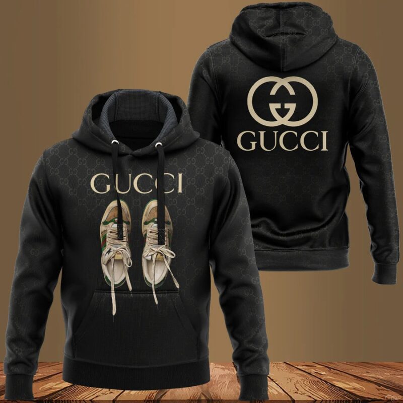 Gucci Black Unisex Hoodie For Men Women Luxury Pullover NH251
