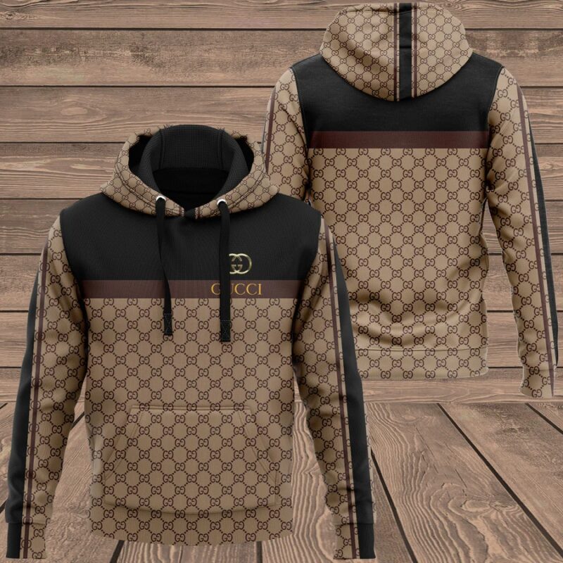 Gucci Brown Unisex Hoodie For Men Women Luxury Pullover NH247