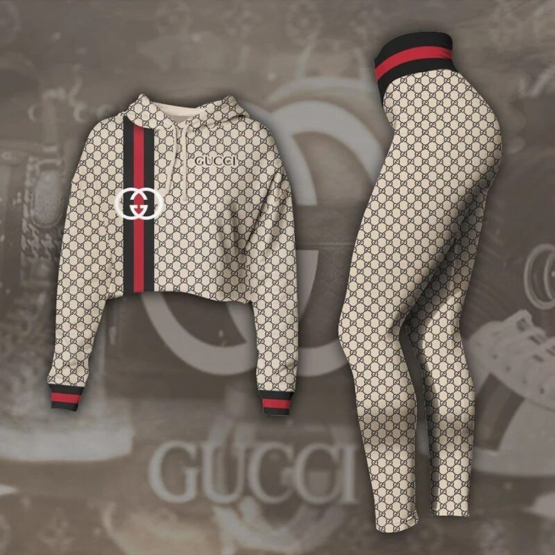 Gucci Croptop Hoodie Legging Set For Women Luxury