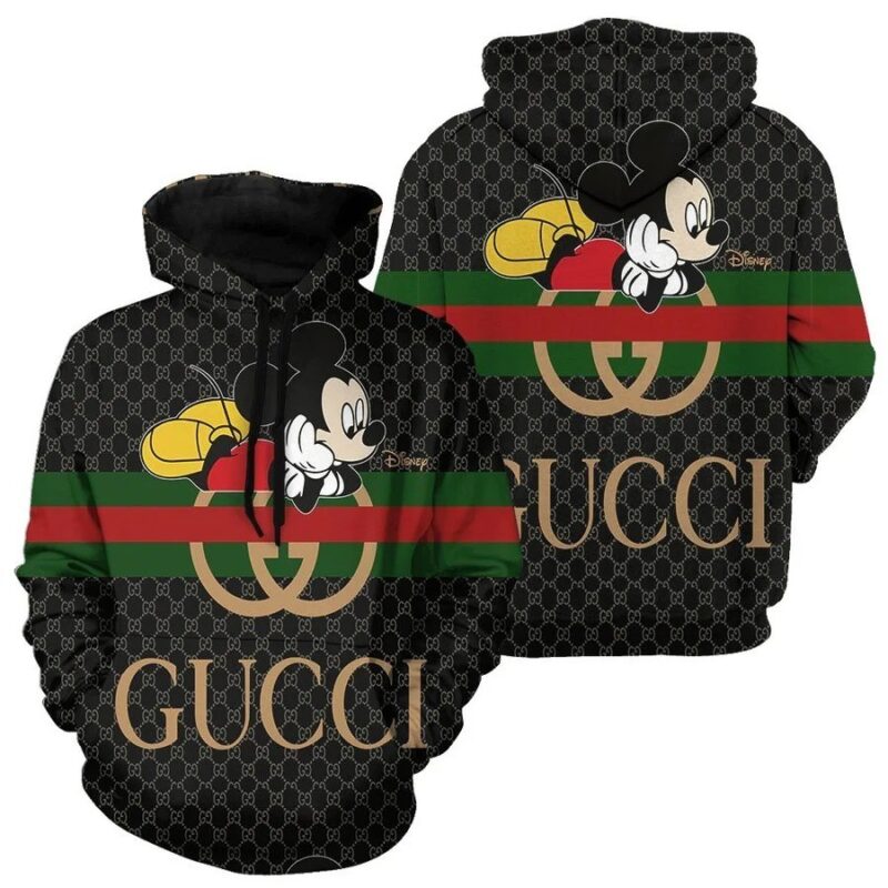 Gucci Mickey Mouse Unisex Hoodie For Men Women Luxury Pullover Disney Gifts NH030