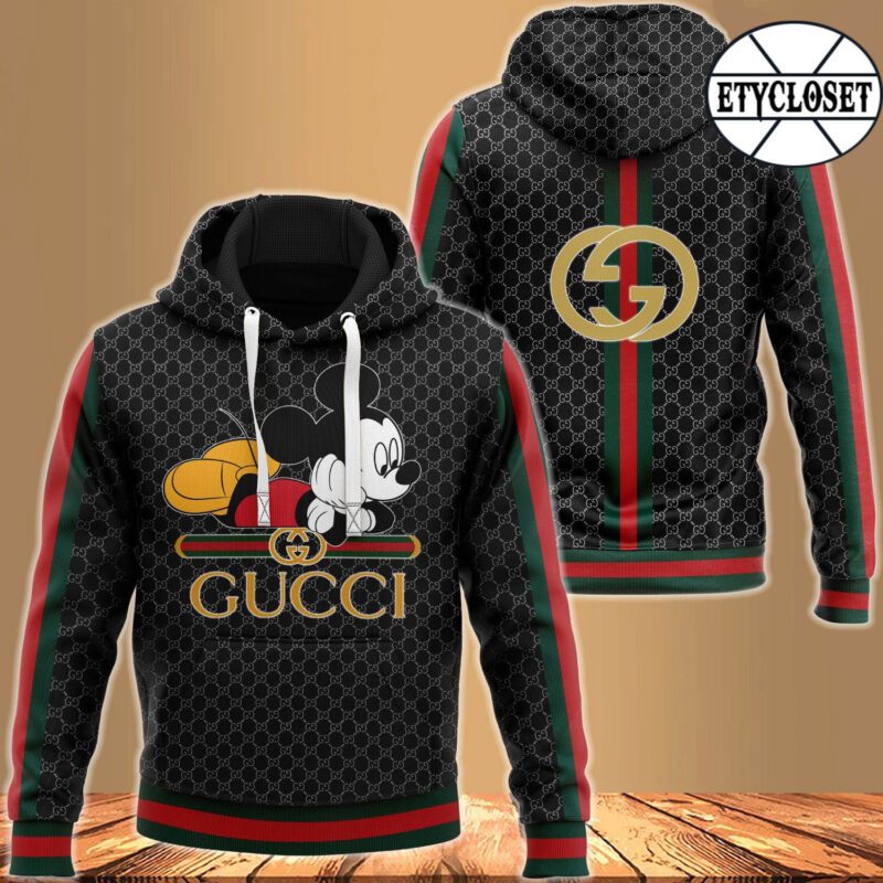 Gucci Mickey Mouse Unisex Hoodie For Men Women Luxury Pullover Disney Gifts NH141