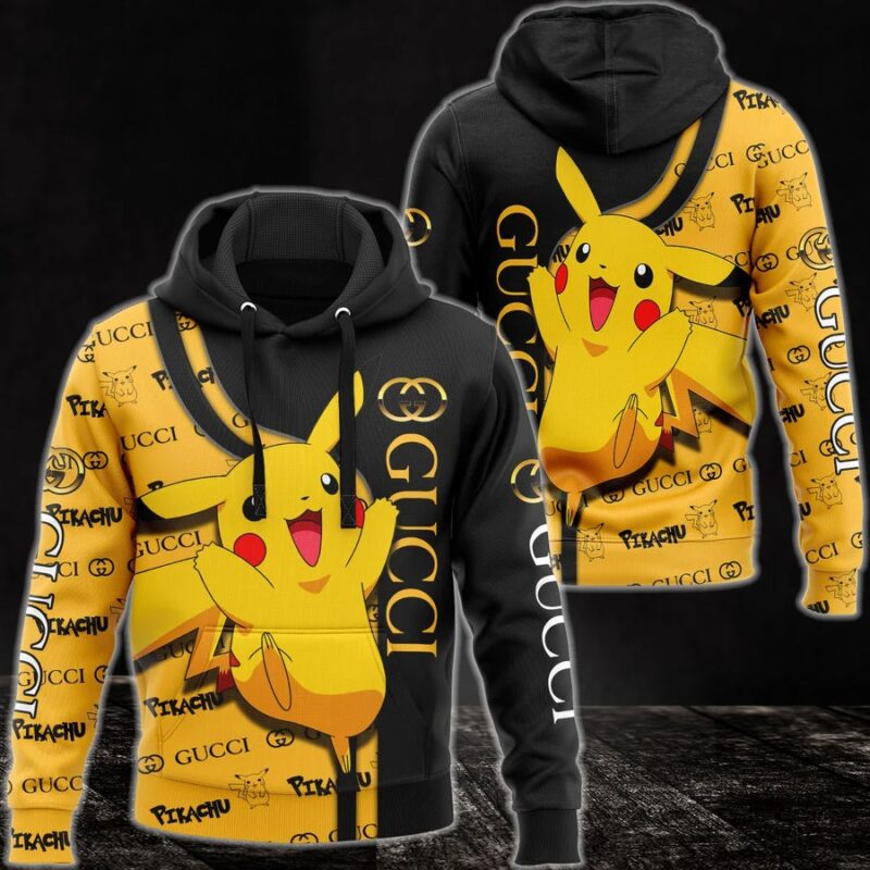 Gucci Pikachu Pokemon Unisex Hoodie For Men Women Luxury Pullover NH263