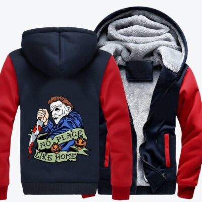 Halloween Michael Myers No Place Like Home Horror Film Fleece Zip Hoodie Jacket 1