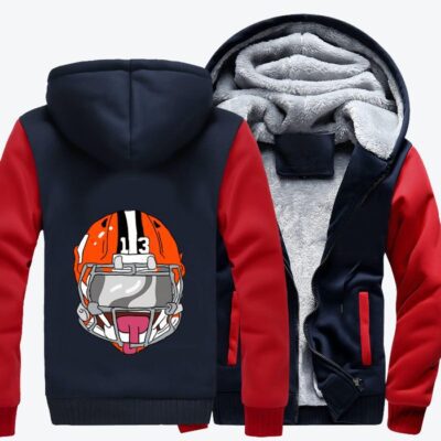 Helmet Of Odell Cornelious Beckham Jr Number 13 Football Fleece Zip Hoodie Jacket 1