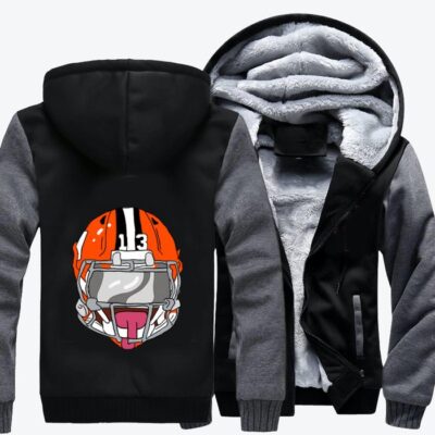 Helmet Of Odell Cornelious Beckham Jr Number 13 Football Fleece Zip Hoodie Jacket 2