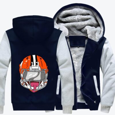 Helmet Of Odell Cornelious Beckham Jr Number 13 Football Fleece Zip Hoodie Jacket