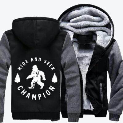 Hide And Seek Champion Funny Bigfoot Bigfoot Fleece Zip Hoodie Jacket 2