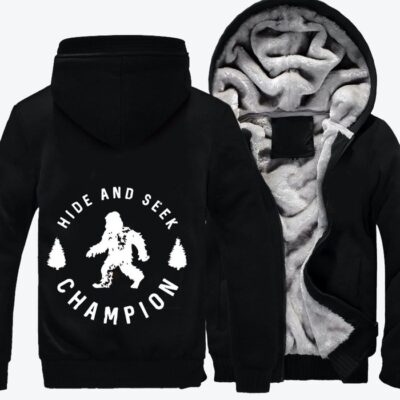 Hide And Seek Champion Funny Bigfoot Bigfoot Fleece Zip Hoodie Jacket 3