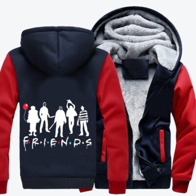 Horror Friends Halloween Fleece Zip Hoodie Jacket 1