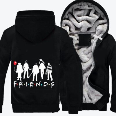 Horror Friends Halloween Fleece Zip Hoodie Jacket 3
