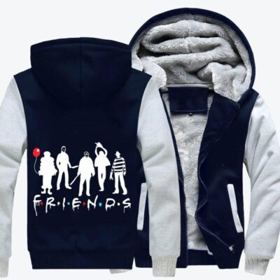 Horror Friends Halloween Fleece Zip Hoodie Jacket